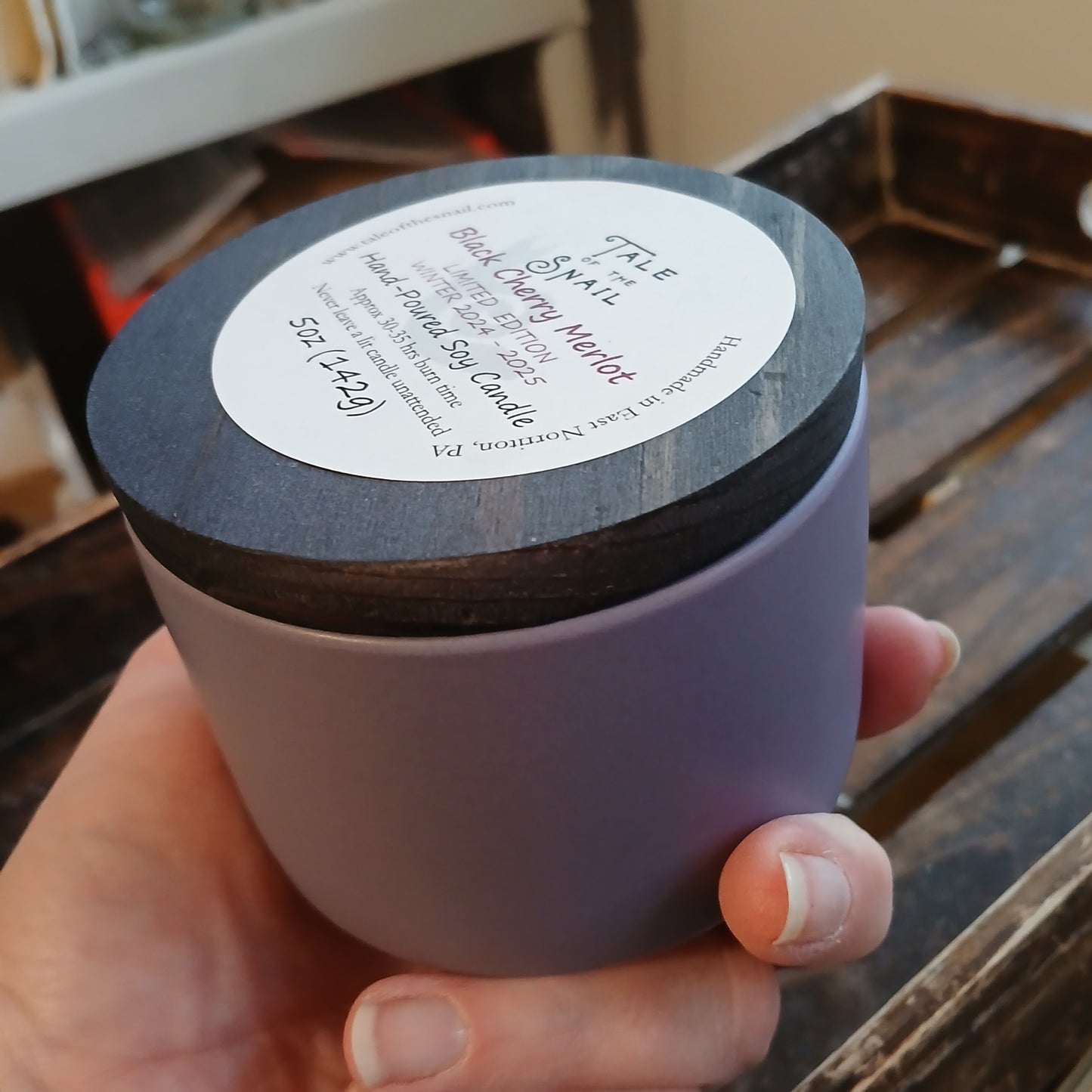 Black Cherry Merlot Ceramic Jar